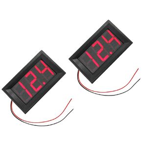 2-Pack Two Wires Mini LED Digital Voltmeter Voltage Meter DC 5V to 30V Voltage Panel Meter for 6V 12V Electromobile Motorcycle Car Green