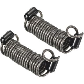 YOKIVE 2 Pcs Security Steel Cables, Coated Baggage Spring Lock Wire Rope with Double Loop | Great for Luggage, Bicycles, Doors (Black, 2.5mmx1m)