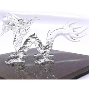 Dragon Miniature Hand Blown Glass Art Figurines Fantasy Animals Collectible Gift Home Décor 3 inches (Blue)
