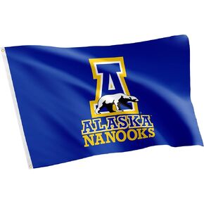 Desert Cactus University of Alaska Fairbanks Flag UAF Nanooks Flag Banners 100% Polyester Indoor Outdoor 3x5 feet Flags (Style 1)