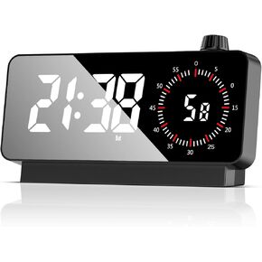digital alarm clock with timer: timer clock countdown for study office - Large Display with Dimmer,Snooze,12/24H