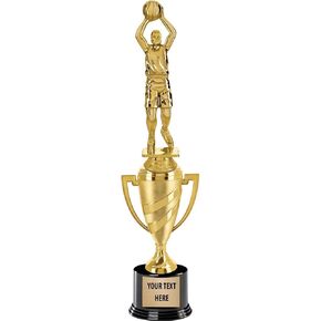 Crown Awards Basketball Trophy, 13" Gold Cup Basketball Trophies with Engraving Included Prime