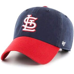 '47 St. Louis Cardinals Hat Mens Womens Two Tone Clean Up Adjustable Baseball Cap, Navy, Red Visor