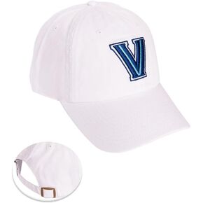 Desert Cactus Villanova University Baseball Hat VU Wildcats Brimmed Embroirderd Hats Cap Adjustable Cloth Strap Adult (Style B1) White