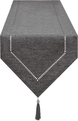 Table Runner Linen Grey 12 x 86 Inch, Tablerunner Linen Look Solid Color, Modern Easy Care Table Runner for Dining Table, Coffee Table, Restaurant,Decoration in Saudi Arabia