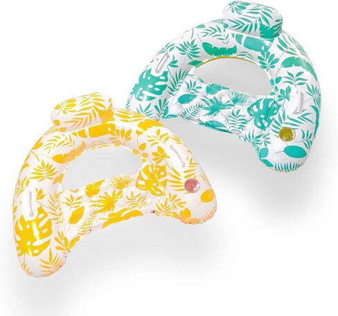 Pool Floats, PJF 2Pack Inflatable River Tube Float Cup Holders, Handles, Ergonomic Headrest Pool Floats Chairs Adult for Pool Party Summer Water Fun in Saudi Arabia