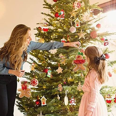 Umbresen Gingerbread Man Ornaments, Christmas Gingerbread Women, 2pcs Plush Stuffed Ginger Figurines Decorations Hanging Holiday Decor for Tree Garden Office Coffee Bar Kitchen Doorknobs (2) in Kuwait