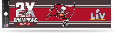Rico Industries NFL Tampa Bay Buccaneers 2 Time Super Bowl Champs Bumper Sticker, 3 x 12-" in Saudi Arabia