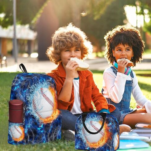 3Pcs Baseball Backpacks for Boys Girls, Kids Backpack with Lunch Bag Pencil Case, 17 Inch Backpack Set Large Capacity Bookbag School Bag for Teen Elementary Middle High School in Saudi Arabia