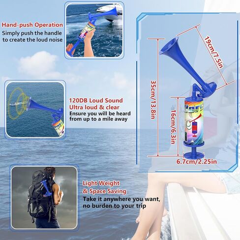 Handheld Air Horn, Super Loud Noisemakers Bear Horn Self Defense Reusable Air Pump Horns Sports and Marine Signal Safety Alarm Horn for Boating, Sports Events, Graduation, Birthday Parties in Saudi Arabia