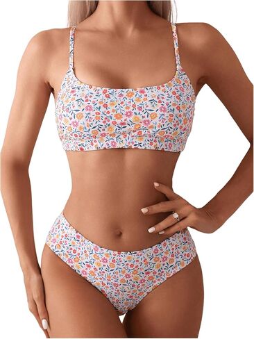 SOLY HUX Bathing Suit for Women Floral Print Bikini Sets Two Piece Swimsuit in Saudi Arabia