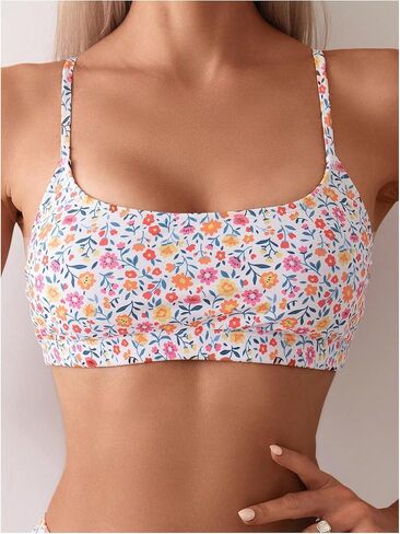 SOLY HUX Bathing Suit for Women Floral Print Bikini Sets Two Piece Swimsuit in Saudi Arabia