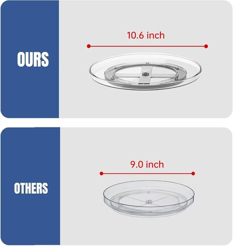 10.6 Inch Lazy Susan Organizer 2 Pack, Clear Turntable Organizer for Cabinet, Plastic Rotating Spice Rack Pantry Organization and Storage for Kitchen, Bathroom, Countertop, Table, Fridge in Kuwait