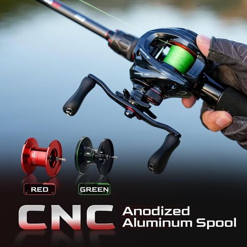 بكرة صب الطعم - بكرة صب عالية السعة مع محامل من الفولاذ المقاوم للصدأ 9+1، نسبة تروس 7.2:1، سحب 15 رطل - بكرة صيد الطعم in Kuwait