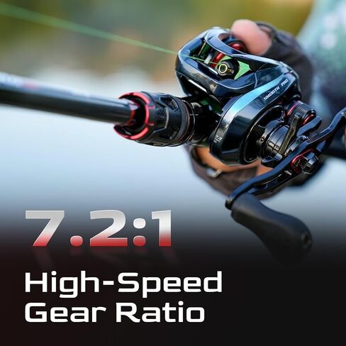 بكرة صب الطعم - بكرة صب عالية السعة مع محامل من الفولاذ المقاوم للصدأ 9+1، نسبة تروس 7.2:1، سحب 15 رطل - بكرة صيد الطعم in Kuwait