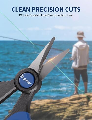 5.66" Fishing Scissors,Super Sharp Braided Line Cutter,Fishing Scissors Saltwater,Lncludes Lanyard,Multifunction Fishing Line Clippers for Freshwater and Saltwater Use. in Saudi Arabia