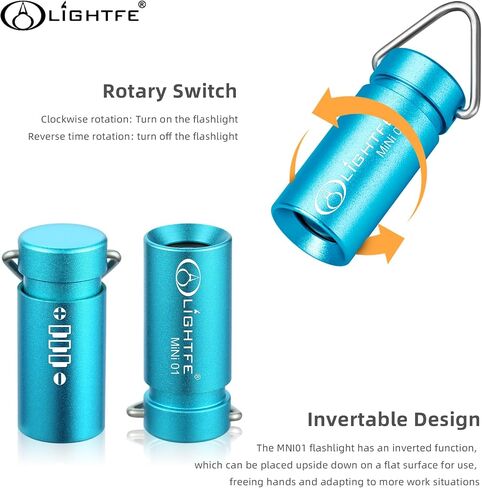 LIGHTFE MINI01 keychain flashlight mini keychain light is light, small, and bright (Mini01 black) in Saudi Arabia
