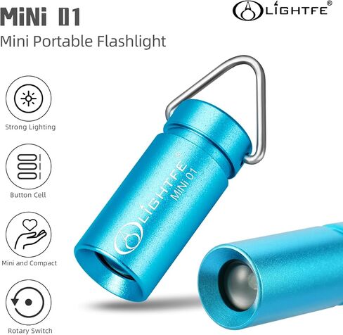 LIGHTFE MINI01 keychain flashlight mini keychain light is light, small, and bright (Mini01 black) in Saudi Arabia
