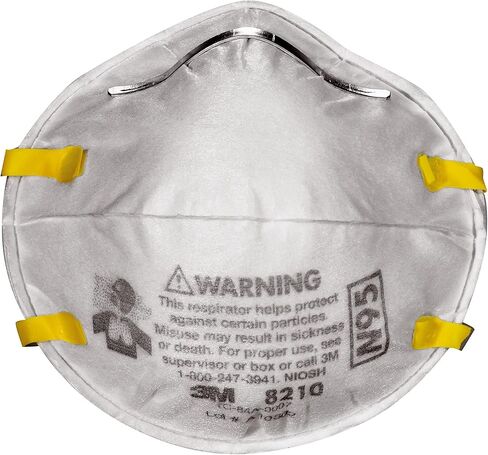جهاز تنفس 3M N95 Performance 8210، 20 عبوة، صنفرة للجدران الجافة، معتمد من NIOSH-N95، وسائط ترشيح متقدمة لسهولة التنفس، رغوة أنف مبطنة، مشبك أنف قابل للتعديل، أشرطة قابلة للتمدد (8210D20-DC) in Saudi Arabia