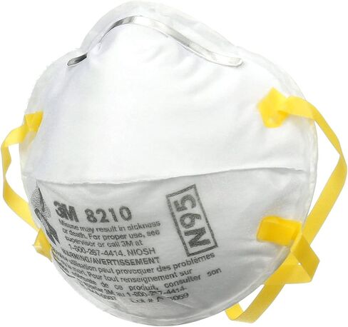جهاز تنفس 3M N95 Performance 8210، 20 عبوة، صنفرة للجدران الجافة، معتمد من NIOSH-N95، وسائط ترشيح متقدمة لسهولة التنفس، رغوة أنف مبطنة، مشبك أنف قابل للتعديل، أشرطة قابلة للتمدد (8210D20-DC) in Saudi Arabia