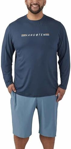Hang Ten Men's Rashguards - Switchfoot in Blue, Large in Saudi Arabia