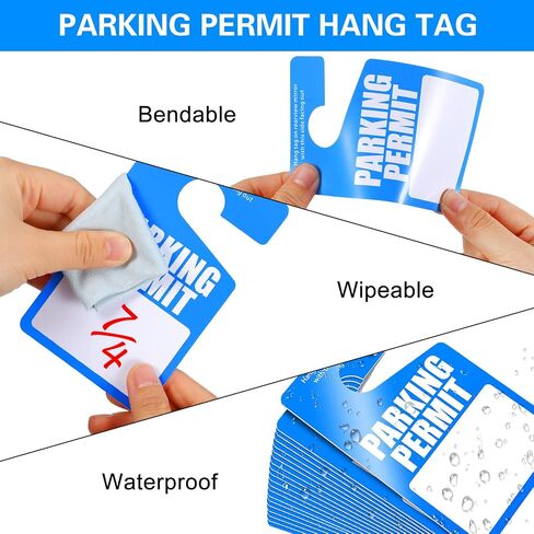 Yexiya 50 Pack Parking Permit Hang Tags Green Plastic Parking Placards Bulk PVC Hang Tag 3 x 5 Inch for Car Rear View Mirror in Saudi Arabia