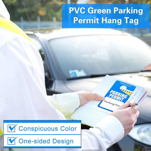 Yexiya 50 Pack Parking Permit Hang Tags Green Plastic Parking Placards Bulk PVC Hang Tag 3 x 5 Inch for Car Rear View Mirror in Saudi Arabia