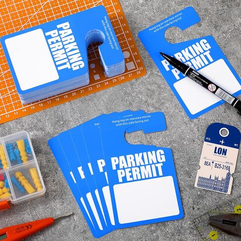 Yexiya 50 Pack Parking Permit Hang Tags Green Plastic Parking Placards Bulk PVC Hang Tag 3 x 5 Inch for Car Rear View Mirror in Saudi Arabia