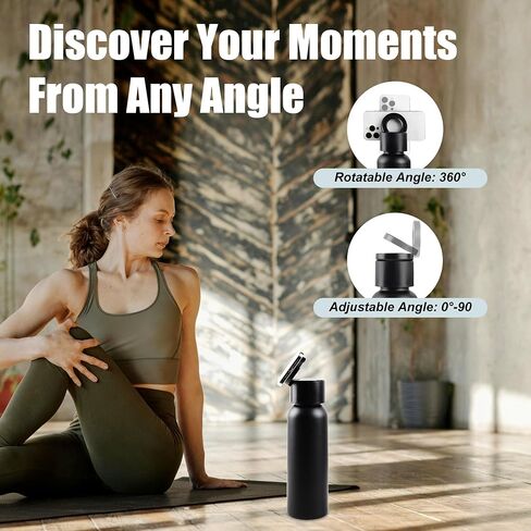SEVEN SPARTA Insulated Water Bottle Compatible with Magsafe Holder, Magnetic Water Bottle Stainless Steel Water Cup Phone Mount Flask Leak-Proof Hot 12H Cold 24H Hot Car Cup Holder 25oz Black in Kuwait