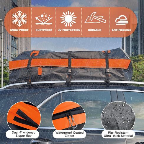 30 Cubic Feet Rooftop Cargo Carrier Bag, Waterproof Soft-shell Car Roof Bag for All Vehicles SUV with/without Rack, Car Top Luggage Storage Bag with 3 Inner Bags,Blue in Saudi Arabia
