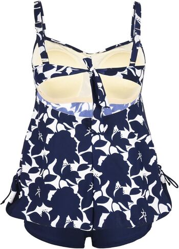 Septangle Women Plus Size Bathing Suits Paisley Print Two Piece Swimsuit Tankini Swimwear in Kuwait