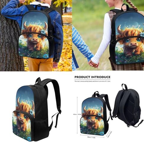 Binienty American Flag School Backpack for Girls 3 In 1 Bass Fish Lightweight Bookbag Lunch Box Pencil Case Set for Preschool Kindergarten Elementary Kids in Saudi Arabia