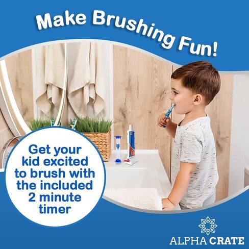 Crest Kids Cavity Protection & Enamel Care Bundle by Alpha Crate: 2-Pack Crest Kid's Cavity Protection Toothpaste Sparkle Fun Flavor, 4.6 oz, Toothpaste Sqeezer and 2 Minute Brushing Timer in Saudi Arabia