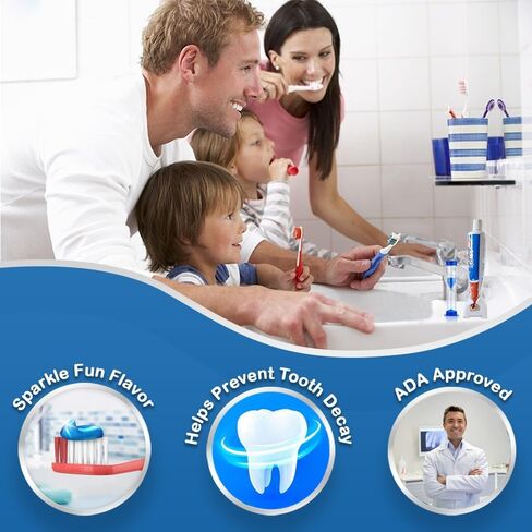 Crest Kids Cavity Protection & Enamel Care Bundle by Alpha Crate: 2-Pack Crest Kid's Cavity Protection Toothpaste Sparkle Fun Flavor, 4.6 oz, Toothpaste Sqeezer and 2 Minute Brushing Timer in Saudi Arabia