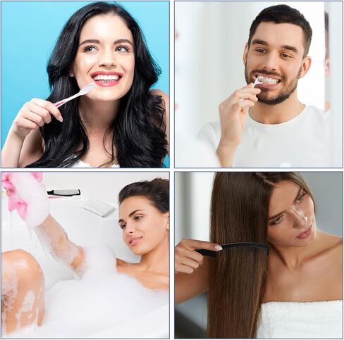 مجموعة 100 فرشاة أسنان للسفر من سويسين مع مجموعة معجون أسنان، فرش أسنان مغلفة بشكل فردي للاستعمال مرة واحدة مع مشط معجون الأسنان وشريط صابون وخيط تنظيف الأسنان للسفر والفندق ومأوى التمريض المنزلي in Kuwait