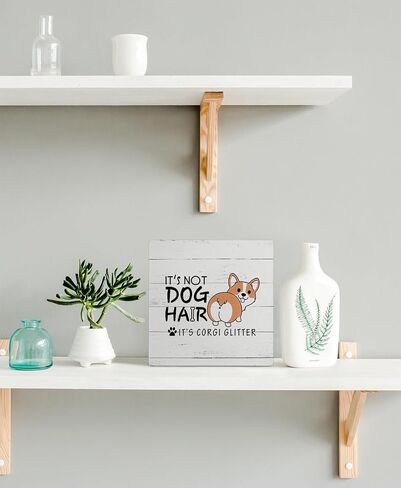 علامة kunlisa Corgi، ديكور فصيل كورجي، هدايا فصيل كورجي لمحبي فصيل كورجي، هدايا فصيل كورجي، علامات فصيل كورجي لديكور المنزل، إنها ليست شعر كلب، إنها علامة صندوق خشبي لامع من فصيل كورجي، 5x5 بوصة in Kuwait