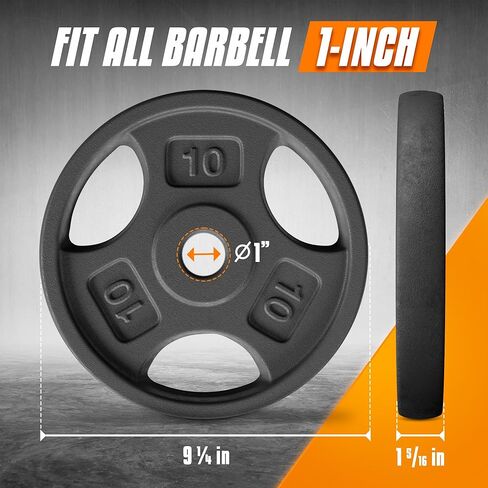 Yes4All 1 Inch Grip Cast Iron Weight Plates for Dumbbells – Standard Weight Plates - 25lb - Single in Saudi Arabia