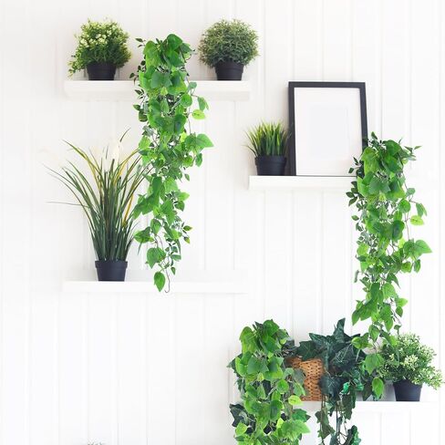 2 Pcs Fake Hanging Plants 40 Inch Artificial Hanging Plants Fake Pothos Vines Hanging Plant with Full Leaves Faux Hanging Greenery Pothos for Wall Room Bathroom Indoor Outdoor Home Shelf Office Decor in Saudi Arabia
