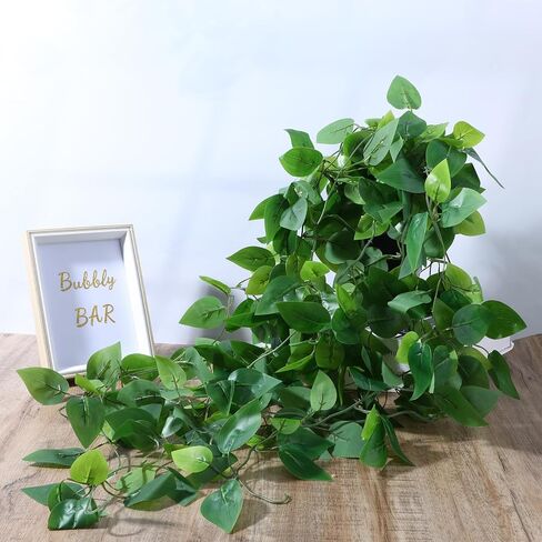 2 Pcs Fake Hanging Plants 40 Inch Artificial Hanging Plants Fake Pothos Vines Hanging Plant with Full Leaves Faux Hanging Greenery Pothos for Wall Room Bathroom Indoor Outdoor Home Shelf Office Decor in Saudi Arabia