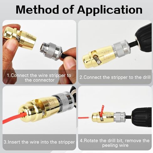KTINNEAD Wire Stripper Tool, Professional Cable Stripper Tool, High-Efficiency Wire Stripper Tool for Drill, Wire Stripping and Twisting Tool Suit for Electrician(1 Set With Wire Nut Twister) in Saudi Arabia