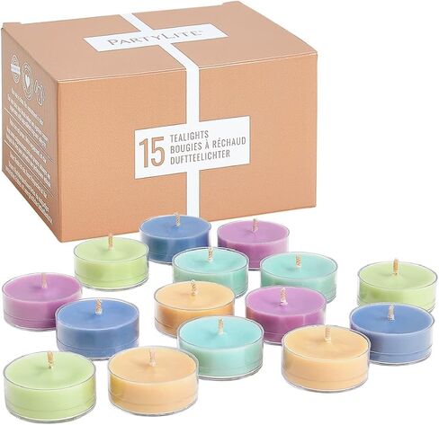 PartyLite 15-Piece Tealight Sampler, Fragranced Tea Light Candles Gift Set, Made in The USA (Tis The Season) in Saudi Arabia