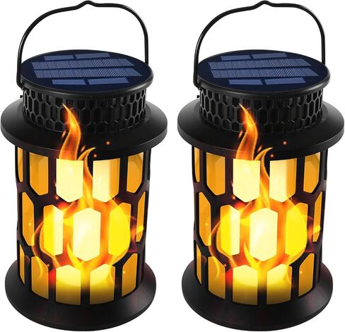 Solar Lantern Outdoor Lights, Flickering Flame Solar Lanterns Lights Outdoor Waterproof, Hanging Outdoor Solar Lanterns Lights, Solar Powered Lanterns for Patio Deck Yard, 4 Pack in Saudi Arabia