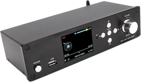 جهاز فك ترميز الصوت المحيطي 5.1، 192 كيلو هرتز 32 بت، يدعم 4K، ARC USB محوري بصري، نظام AV رقمي تناظري مع جهاز استقبال BT 5.0، لنظام المسرح المنزلي (قابس أمريكي) in Kuwait