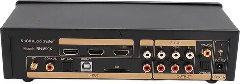جهاز فك ترميز الصوت المحيطي 5.1، 192 كيلو هرتز 32 بت، يدعم 4K، ARC USB محوري بصري، نظام AV رقمي تناظري مع جهاز استقبال BT 5.0، لنظام المسرح المنزلي (قابس أمريكي) in Kuwait
