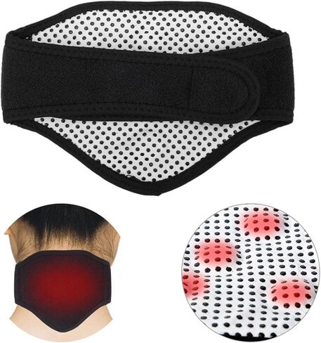 وسادة تدفئة للرقبة، لفافة الرقبة ذاتية التسخين من التورمالين، دعامة للرقبة علاج مغناطيسي، واقي للرقبة محمول دافئ للحفاظ على الدفء، لتخفيف الألم، وآلام الرقبة، وتخفيف التصلب in Kuwait