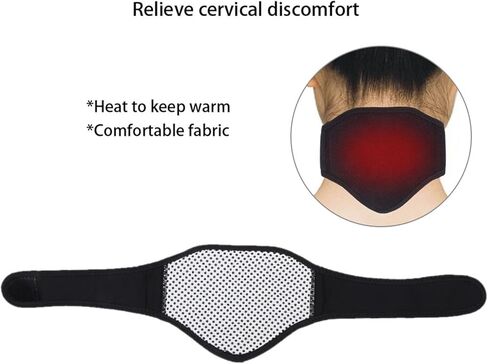 وسادة تدفئة للرقبة، لفافة الرقبة ذاتية التسخين من التورمالين، دعامة للرقبة علاج مغناطيسي، واقي للرقبة محمول دافئ للحفاظ على الدفء، لتخفيف الألم، وآلام الرقبة، وتخفيف التصلب in Kuwait