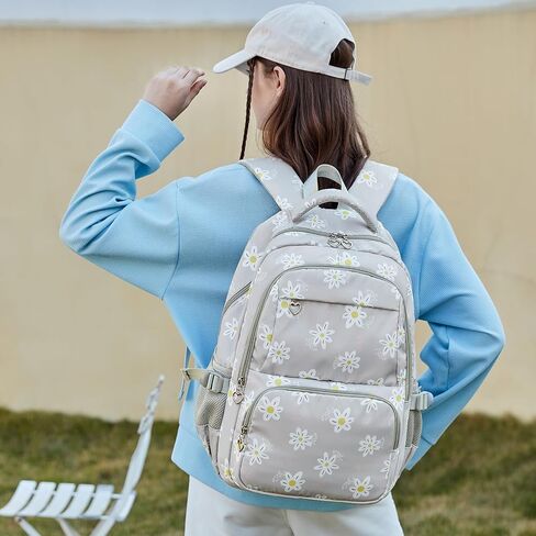 Joyfulife 3Pcs Daisy Prints Backpack for Girls with Lunch Box Lightweight School Backpack Kids Bookbags Girls Backpacks for Elementary Primary Students in Saudi Arabia