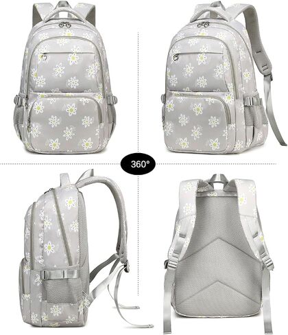 Joyfulife 3Pcs Daisy Prints Backpack for Girls with Lunch Box Lightweight School Backpack Kids Bookbags Girls Backpacks for Elementary Primary Students in Saudi Arabia