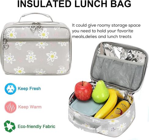 Joyfulife 3Pcs Daisy Prints Backpack for Girls with Lunch Box Lightweight School Backpack Kids Bookbags Girls Backpacks for Elementary Primary Students in Saudi Arabia