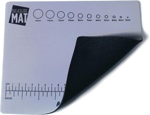 The Beadsmith Non-Slip Treasure Mat, 12.5 x 9.25 inches, non-slip rubber base with soft padded surface, laser printed measurements in both inches and centimetres, Boxed, Hangable Retail Put Up in Saudi Arabia